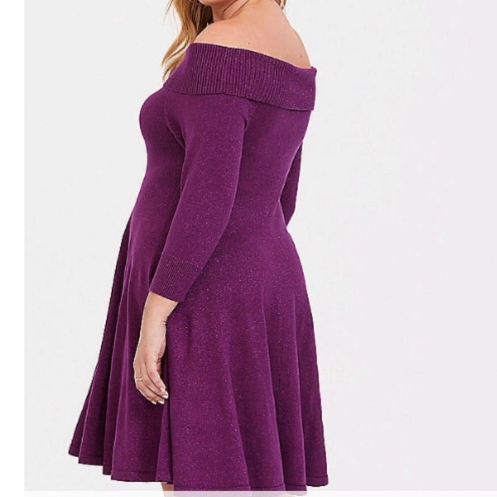 SPARKLING GRAPE 🍇 OFF SHOULDER KNIT DRESS 🍇 NWT - Picture 5 of 8